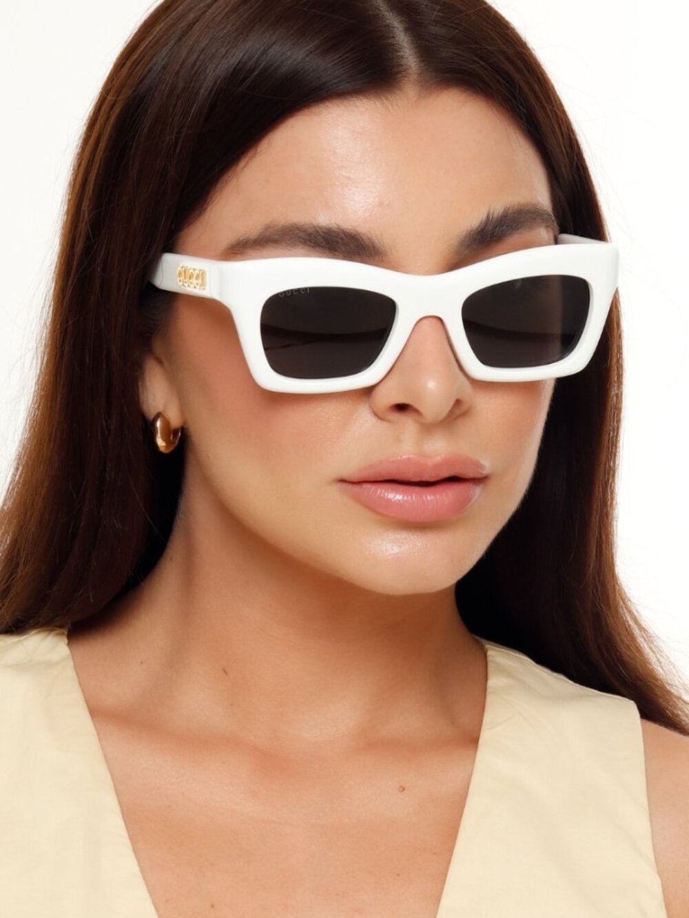 NEW GUCCI SUNGLASSES WHITE/GRAY WOMEN EYEWEAR GUCCI GG1773S 002